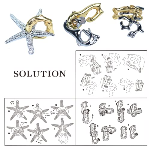 Brain Teaser Puzzle For Adults Puzzles Metal Hole Lock Adult Educational Toy Games For Adults Teens Educational Toy Gift (Gold) #TOP2