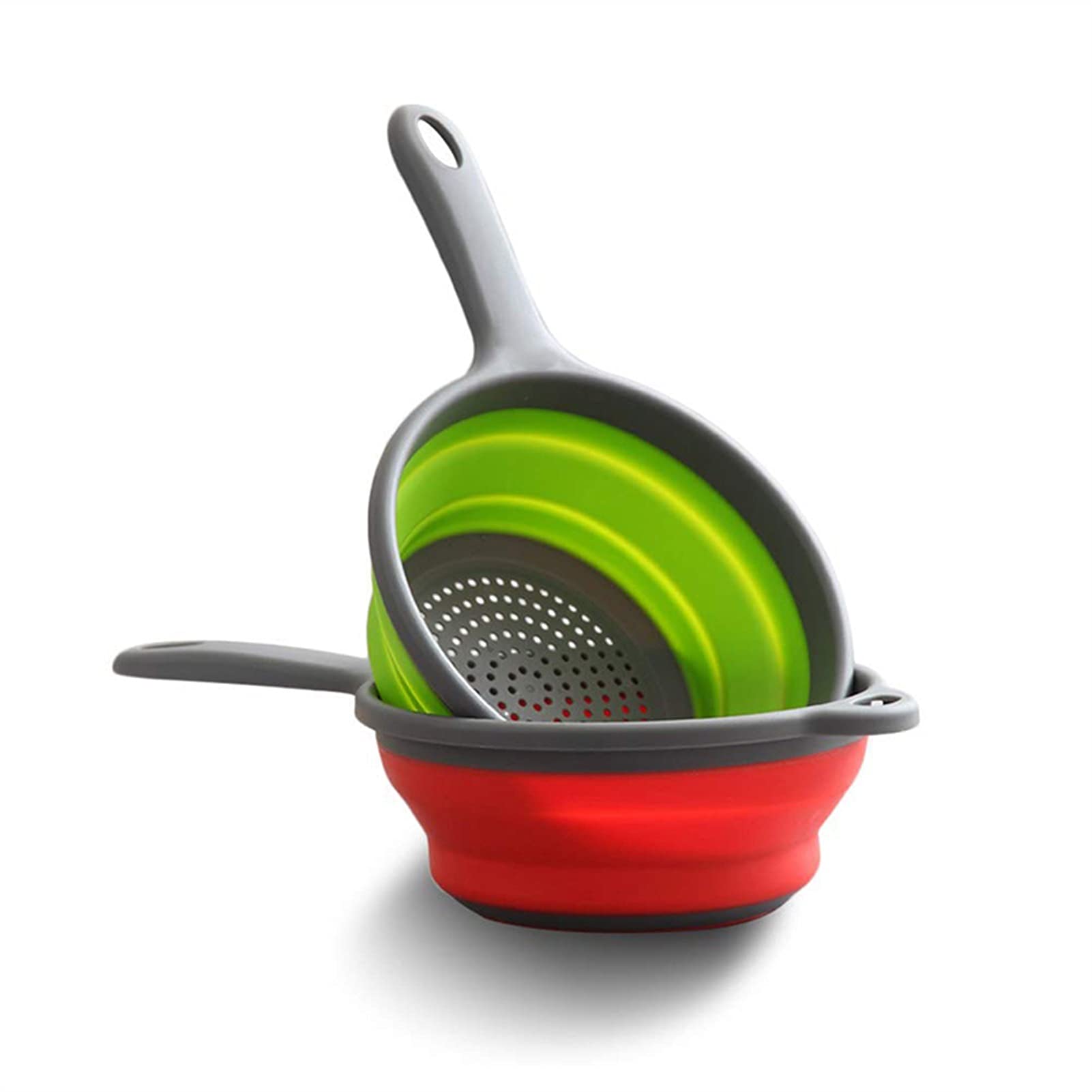 Cesta de colador Cesta de Drenaje Plegable Silicona Colador de Frutas Vegetales Lavado Cesta de Canasta con colador de Mango Escurridor Plegable Cesta de colador de Cocina
