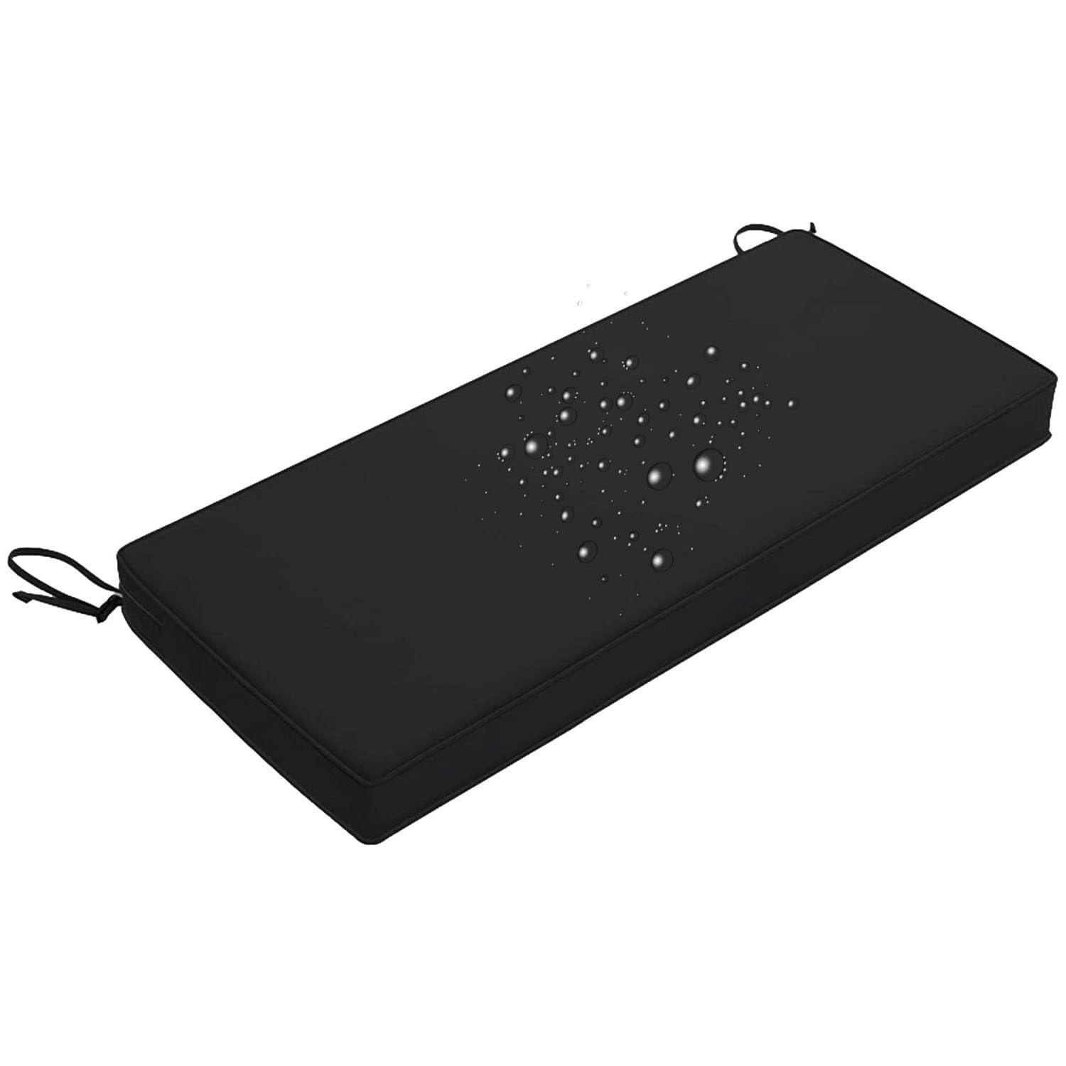 Odaima Bench Cushion Waterproof, Seat Cushions for Outdoor Furniture 80/120/100/150/180x40 cm,High-Density Bench Pad Anti-Slip with Ties,Patio Porch Swing Replacement Seat Pad(Black,50x50x5cm) — image 1