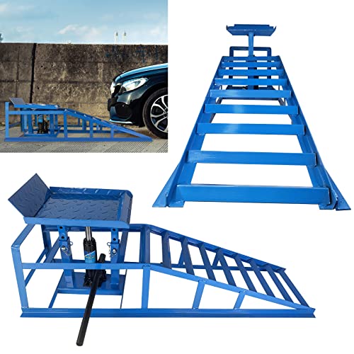 XMTECH Rampa elevadora para coche, 2 unidades, rampa de carga, hasta 2000 kg, altura regulable, 245 mm de ancho de entrada Cover