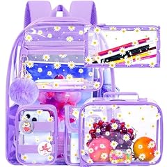 Clear Backpack - Chrysanthemum Purple