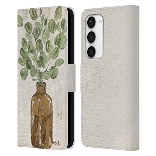 Carcasa de cuero fina para Samsung Galaxy S23 5G con acabado floral de alta definición