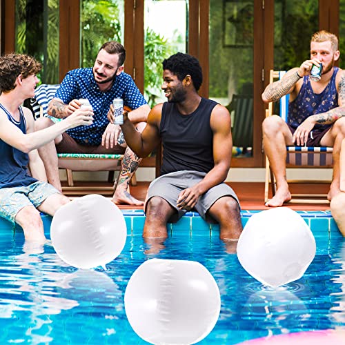 Deekin 24 Pieces Solid White Beach Ball 12 Inch Inflatable Beach Ball Swimming Pool Party Ball With An Air Pump For Summer Beach, Pool And Party Favor Beach Toys For Boys And Girls #TOP4