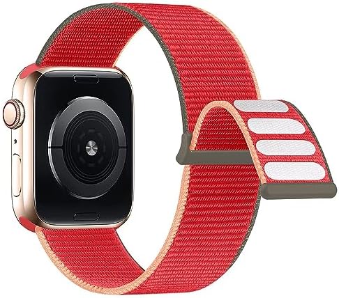 Lobnhot Nylon Strap Compatible for Apple Watch Straps 38mm 40mm 41mm, Adjustable Soft Sports Band Compatible with iWatch Series SE 7 6 5 4 3 2 1(38/40/41mm,Pink Sand)