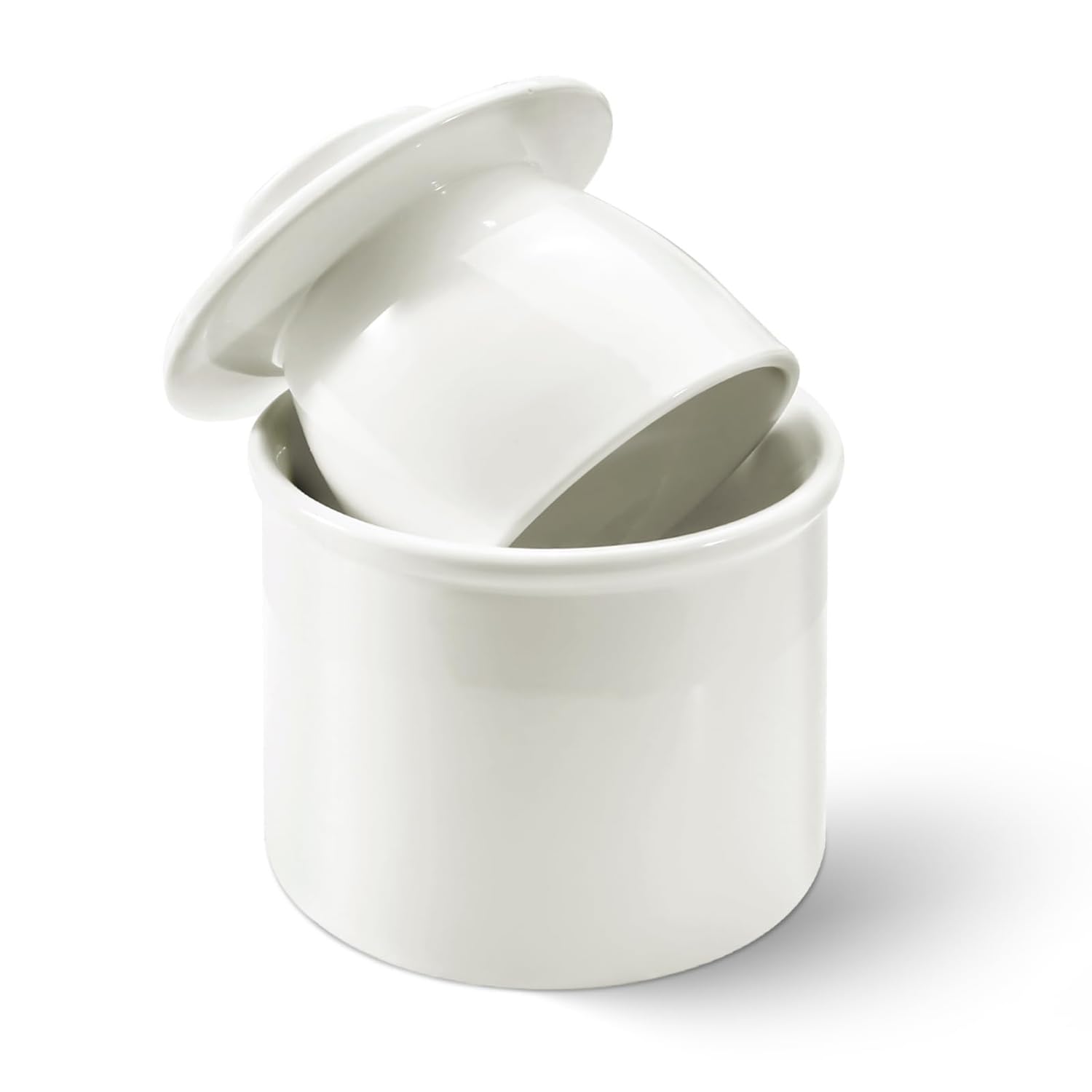 Butter Storage French Butter Dish with Lid Classic Ceramic Butter Keeper Ideal for Spreading Fresh Butter Perfect for Bread and Toast Great Kitchen Gift for Butter Lovers (White, Standard)