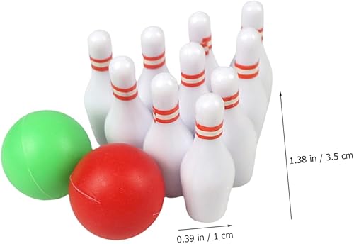 Miniatura 5 de ERINGOGO Juego de bolas de boliche en miniatura, 1 juego de bolas de boliche para casa de muñecas