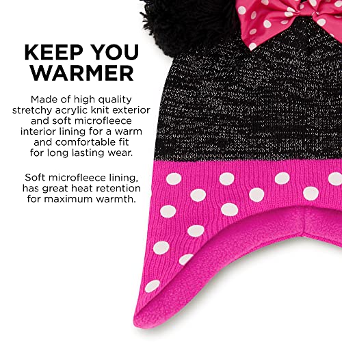 Disney Girls Toddler Winter Hat and Mittens Set Ages 2-4 Or Minnie Mouse Hat and Kids Gloves Set for Ages 4-74
