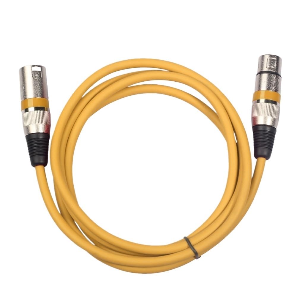 H&*igh qu>ality Can/*Non-Line-Stecker auf Buchse, symmetrische Linie, XLR-Audio, Dual Cann/*On-Line-Mikrofonmischer, Mikrofon-Verlängerungskabel, 10 m (Gelb, 5 m)