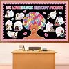 Valentine's Day Black History Month Bulletin Board Set African American Classroom Decor with February Heart Craft Cutouts Black History Month School Office Door Wall Decorations for Teachers Supplies