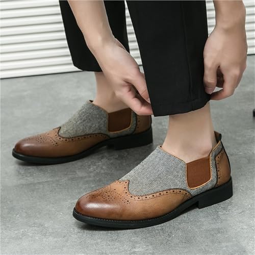 Men's Casual Oxford Shoes Leather Slip On Loafers Business Flats Trendy Moccasins Dress Sneakers Comfortable3