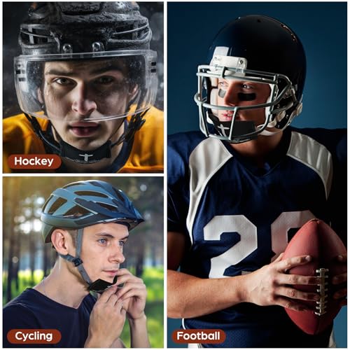 Flutesan 8 Pcs Cross Faith Football Chin Strap Cover Football Helmet Chin Pad Cover Compatible with Virtually All Rugby Helmets for Youth Adult - Thumbnail 4