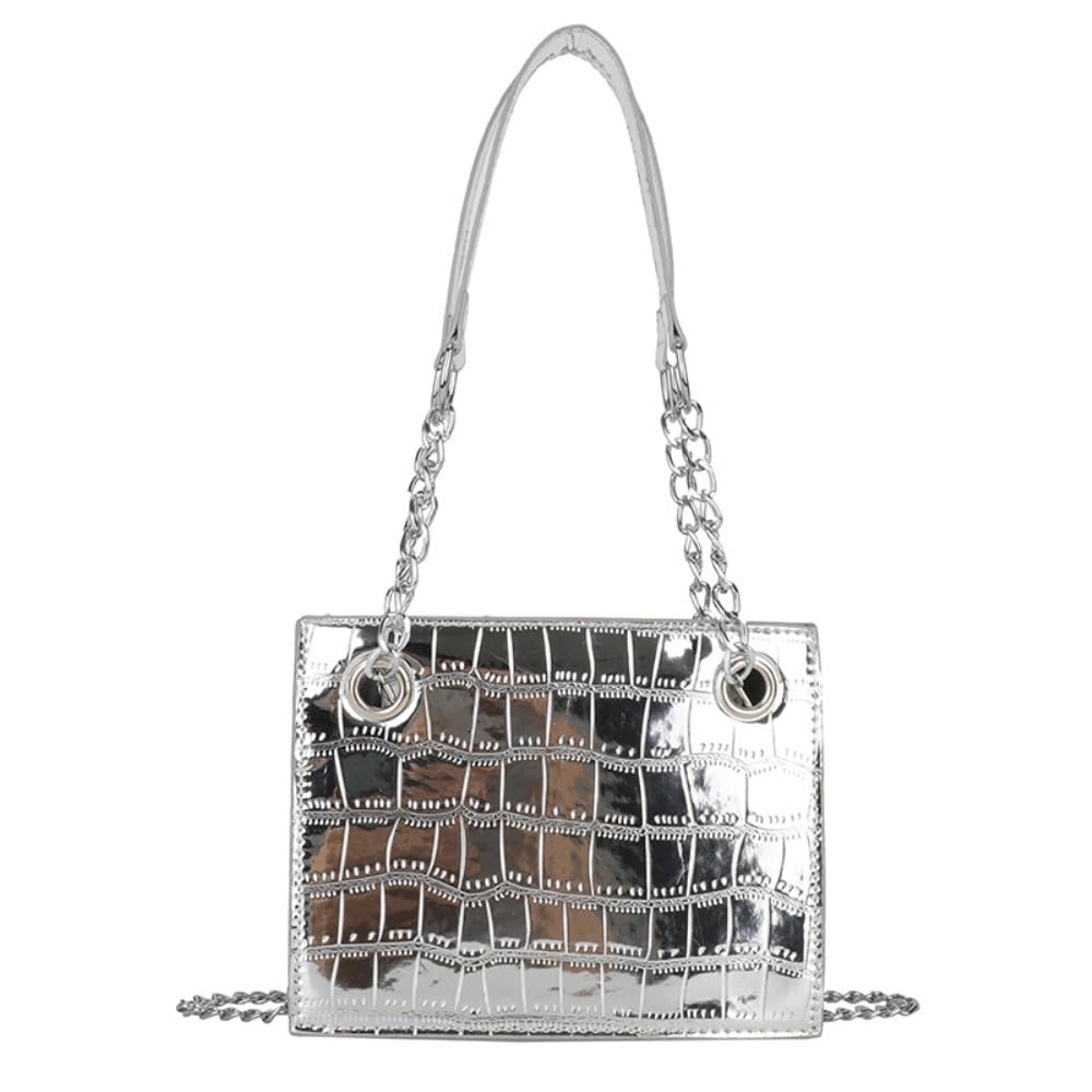 Sac à main en crocodile rigide avec chaîne anti-déformation