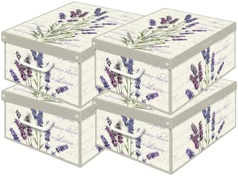 Set de 4 Cajas de Armario con Tapa Perfumada a Lavanda – Organiza...
