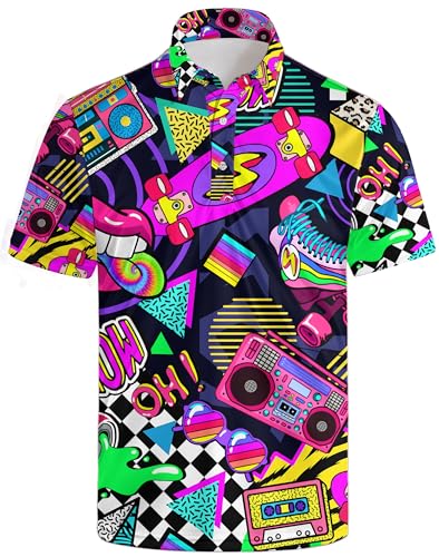 Funny Golf Shirts for Men Golf Polos Short Sleeve Quick Dry Performance Moisture Wicking Polo Shirt