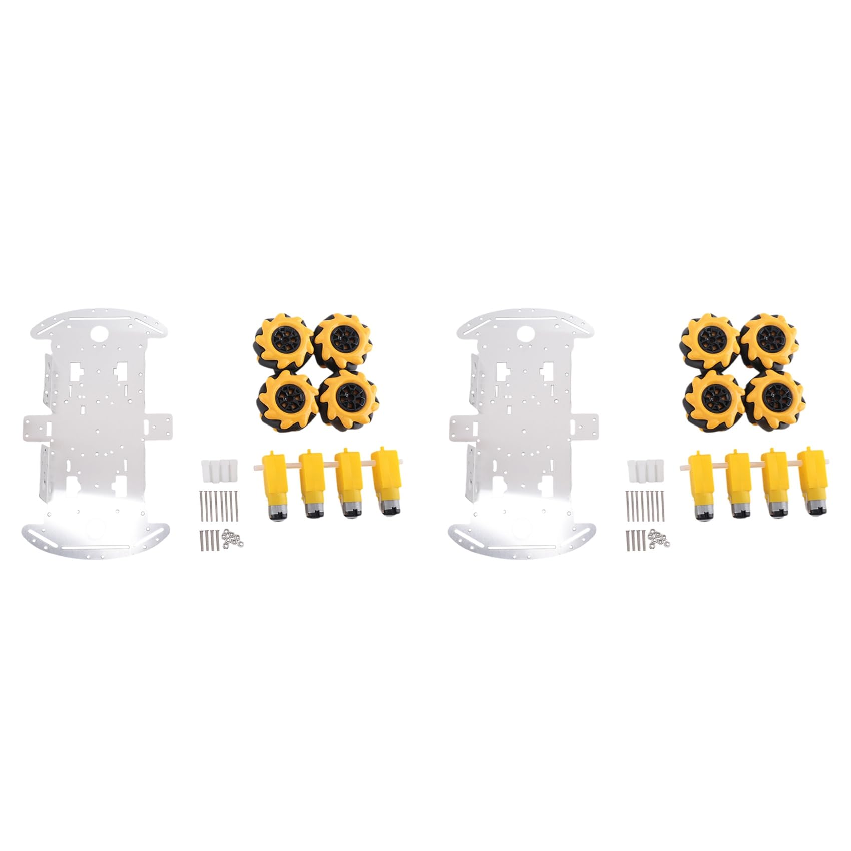 Kit di 2 ruote meccaniche intelligenti a 4 ruote, telaio per auto in lega di alluminio, kit di montaggio fai da te