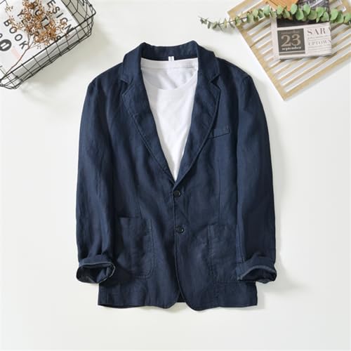 Men's Blazer Lapel Linen Suit Business Casual Lightweight Daily Suit Jackets2