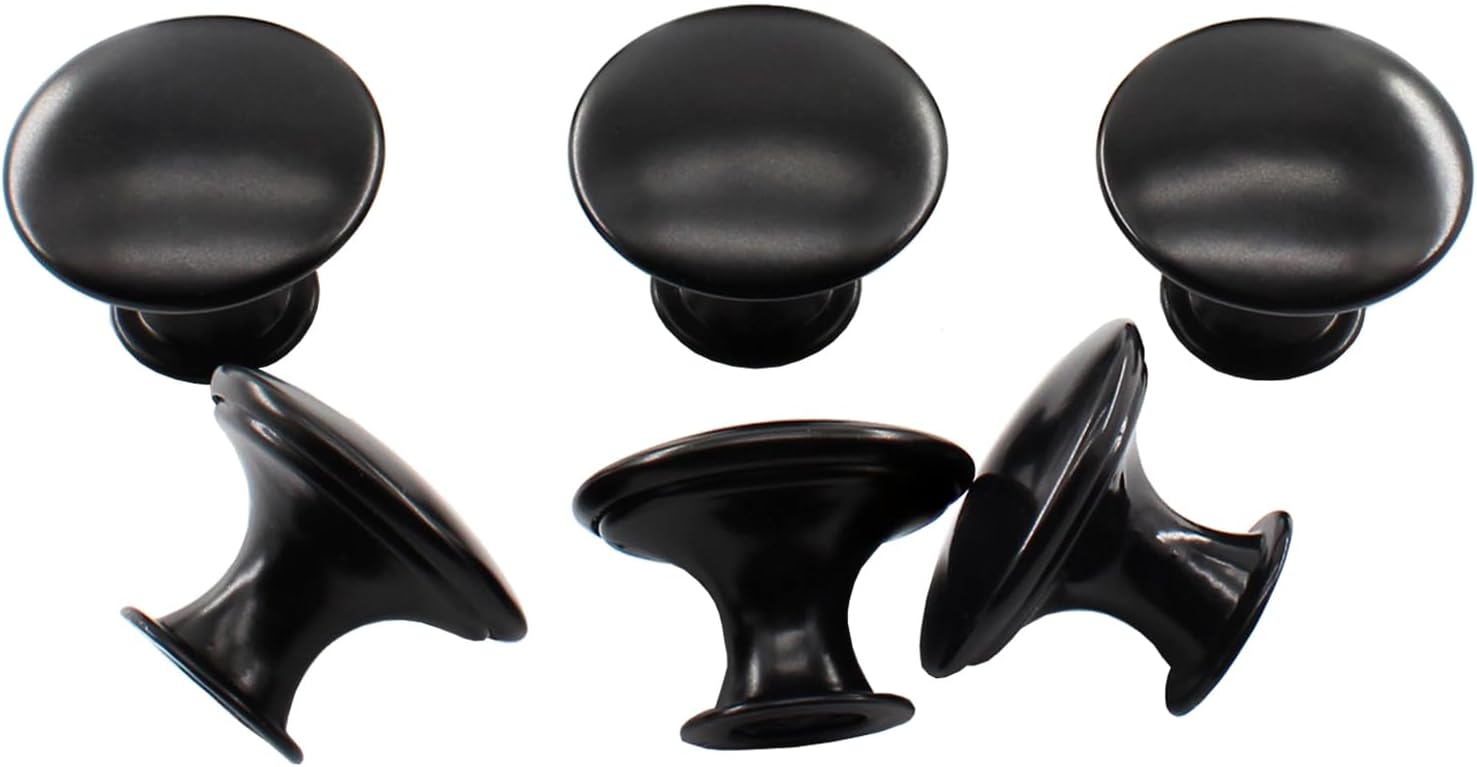 6 Pcs Brass Drawer Pulls, Cabinet Metal Drawer Knobs Round Dresser Handle Knobs 1.18" Diameter Kitchen Cabinet Knobs, with Mounting Screws