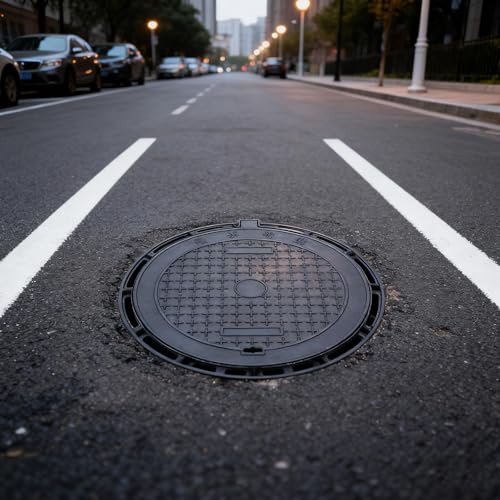 Couvercle de puisard 61 cm en fonte robuste avec cadre de drainage