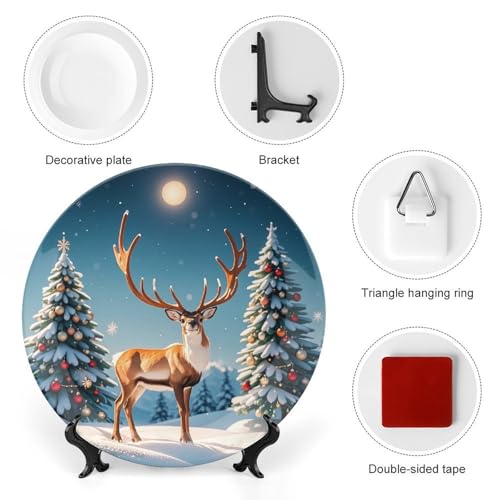 Plato decorativo Bone China Navidad 7 pulgadas miniatura 3