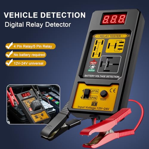 Image of STHIRA 12V /24V Car Battery Tester 4 /5-Pin Relay Tester with LED Indicator Battery Troubleshooting Device Battery Analyzer Universal Vehicle Battery Tester for Motorcycle, Car, Trucks, Boat, RV