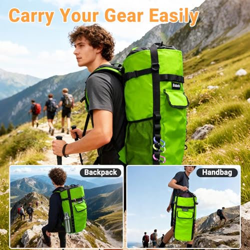 Brobantle Climbing Rope Bag,Large Capacity Arborist Rope Storage Bag,Waterproof Oxford Tree Rock Climbing Rope Backpack,Outdoor Climbing Gear Storage Bag with Hand Straps