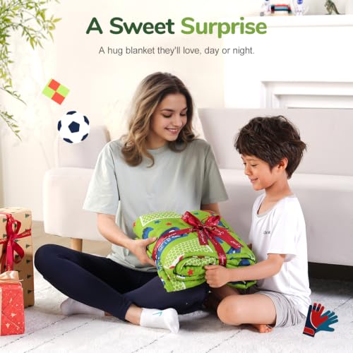 Image of Sivio Weighted Blanket 3lbs, Small Cooling Heavy Blankets, Washable Breathable Throw Blanket for Sleep, 36 inchx48 inch-3lb, Football Green
