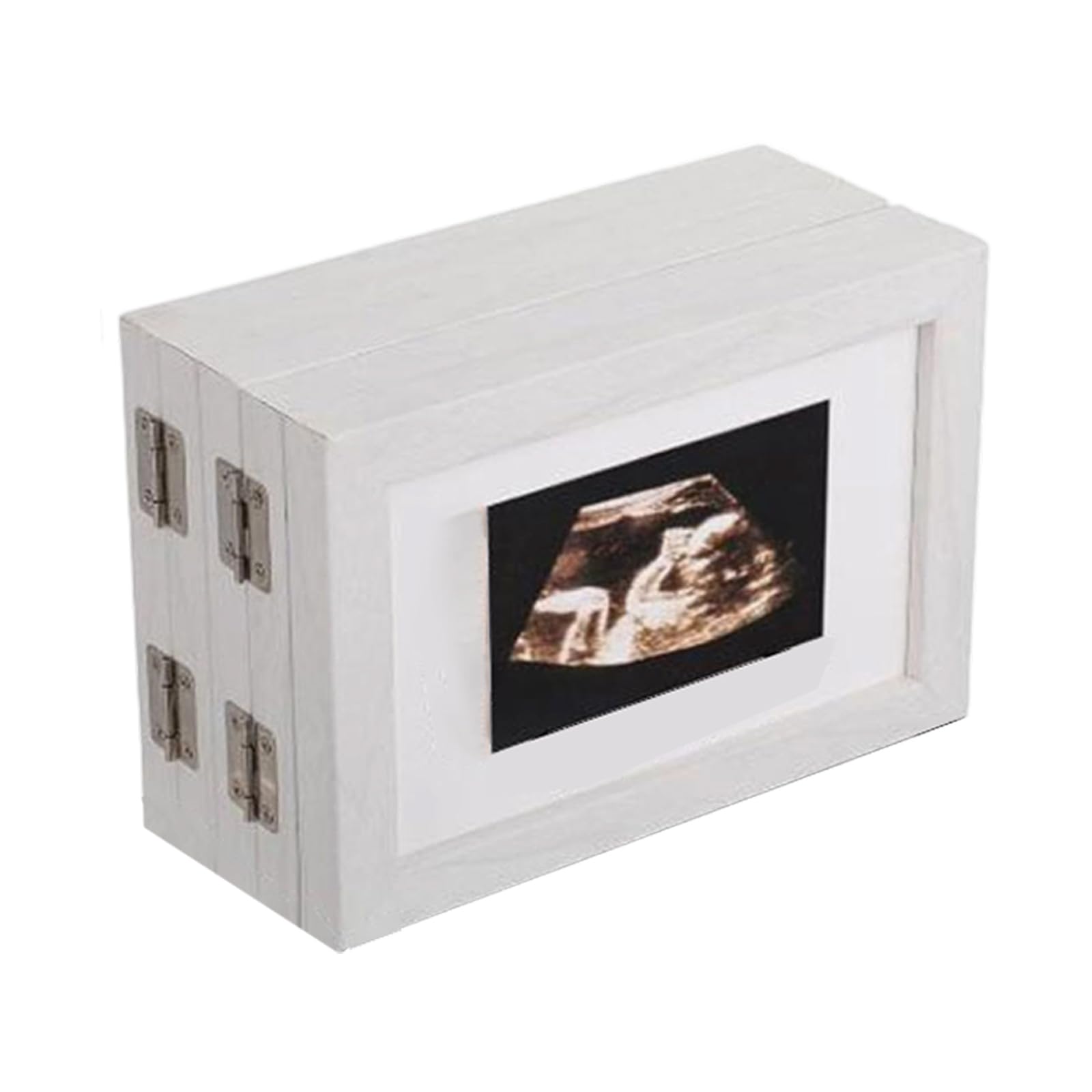 Natural Wood Newborn Photo Collage Frame 5 Folding Sonogram Picture Multi Picture Display Safe Nursery Decoration Wooden Folding Photo