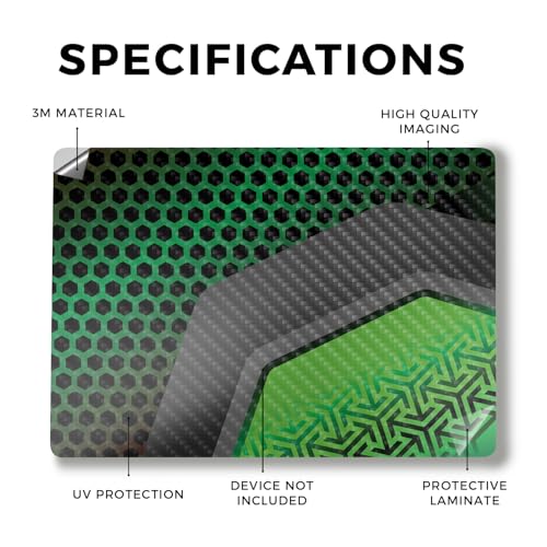 Image of Carbon Fiber Laptop Skin Compatible with Alienware M18 R2 (2024) - Hex Green - Premium 3M Vinyl Protective Wrap Decal Cover - Easy to Apply | Crafted in The USA by MightySkins