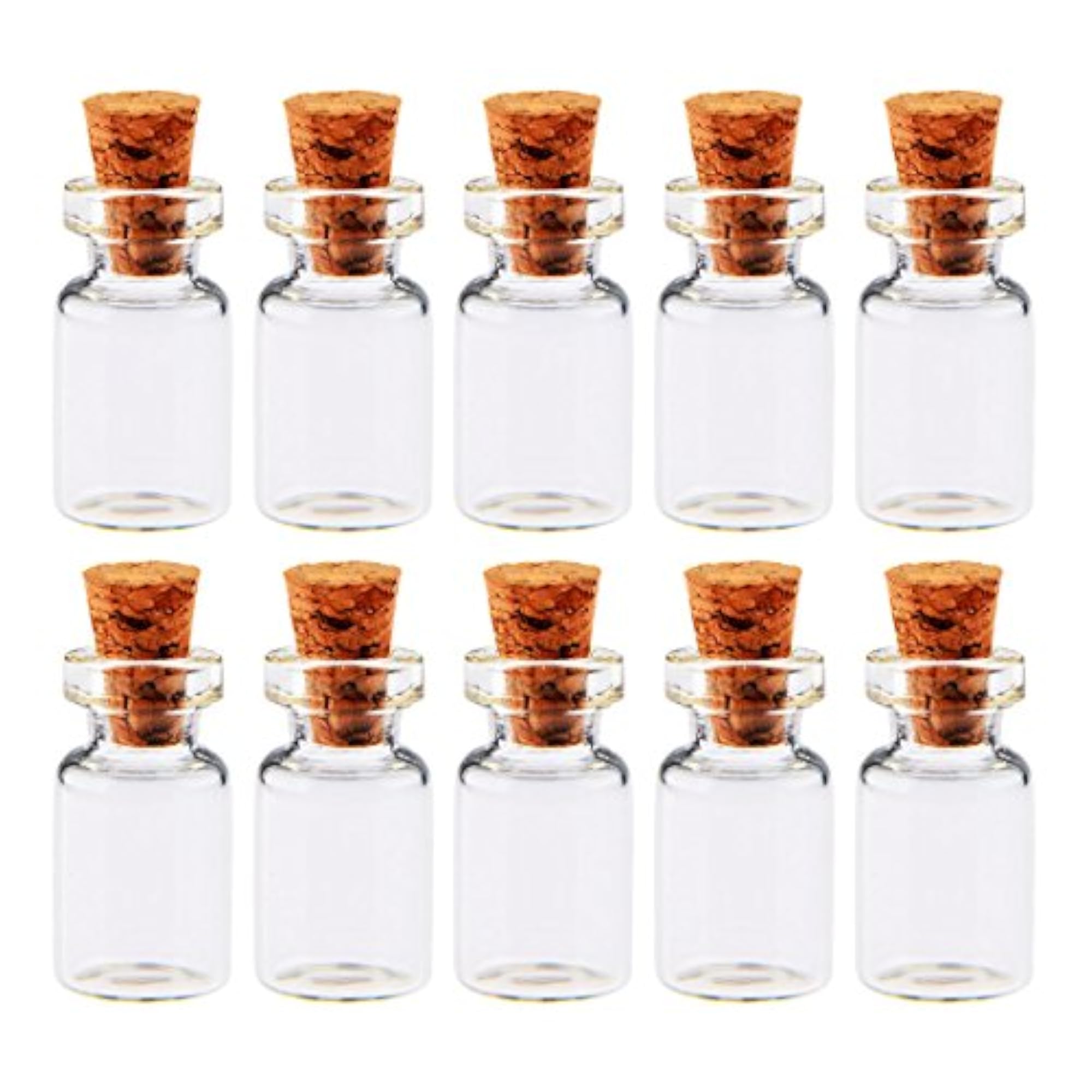 50Pcs Mini Clear Wishing Vials with Cork, Glass Bottles