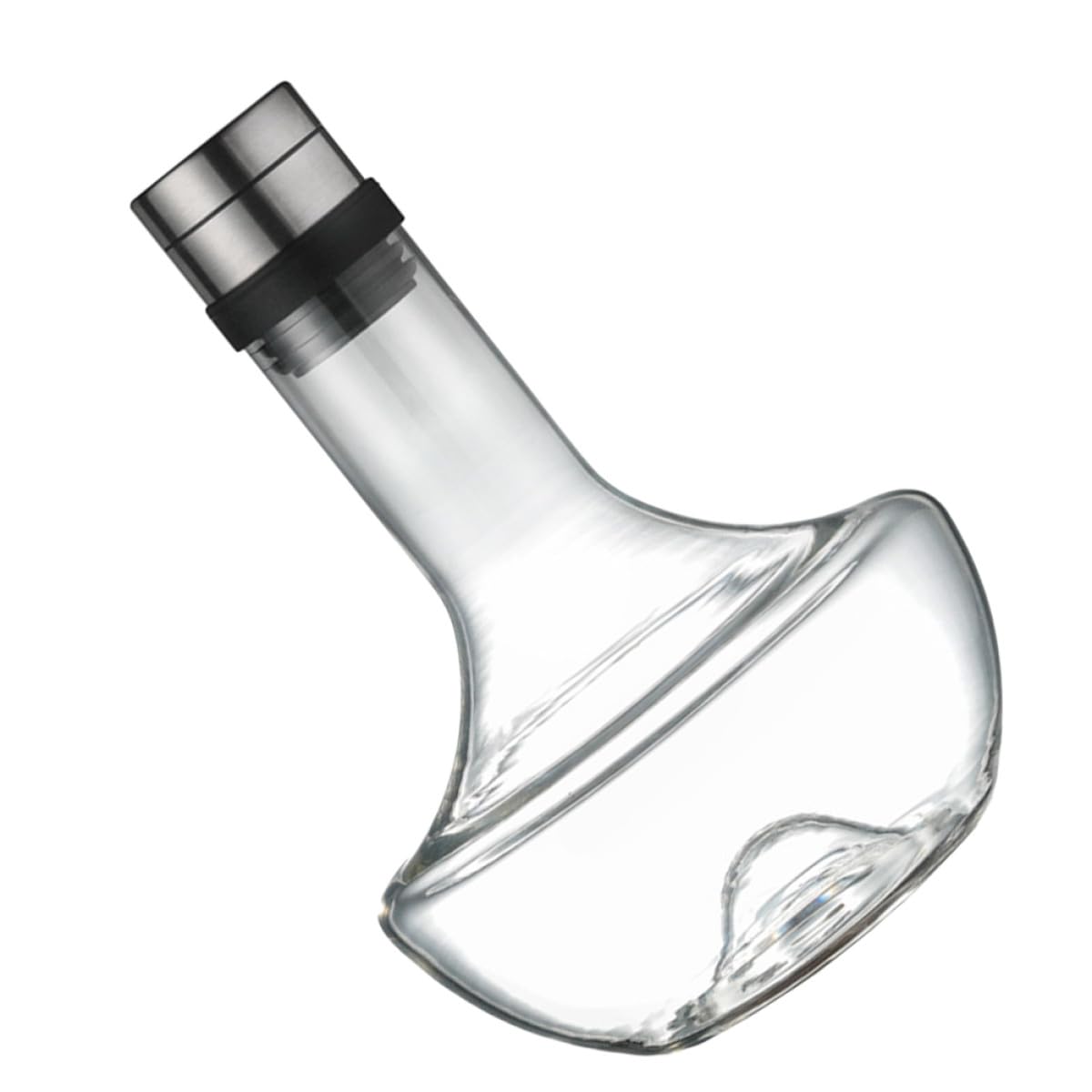 Decanter Vino in Vetro Curvo da 1000ml, Versamento Fluido e Aeratore Rapido per Vino, Caraffa Elegante per Degustazione e Ristorazione