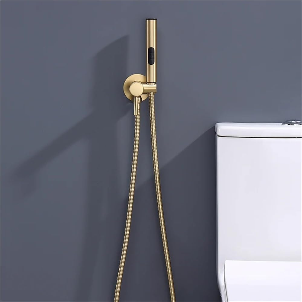 Brass Bidet Faucet 304Stainless Steel Portable Toilet Bidet Sprayer Set Toilet Faucet Hygienic Shower Hot Cold Water Shoer Head(Sprayer Only Brushed)