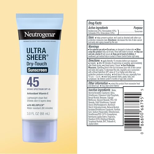 Neutrogena Ultra Sheer Dry Touch Sunscreen Lotion SPF 45, 2 x 3 fl. oz - image 8