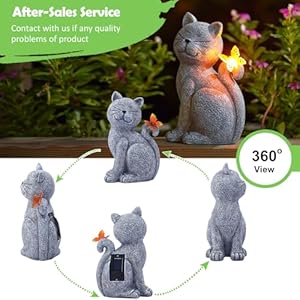 Nacome Solar Cat Outdoor Statues for Garden: Outside Decor with Butterfly Clearance for Yard Art Lawn Ornaments Porch Patio Balcony Home House - Birthday Gifts for Grandma Mom Women Nacome Solar Cat Outdoor Statues for Garden Outside Decor with Butterfly Clearance for Yard Art Lawn Ornaments Porch Patio Balcony Home House Birthday Gifts for Grandma Mom Women