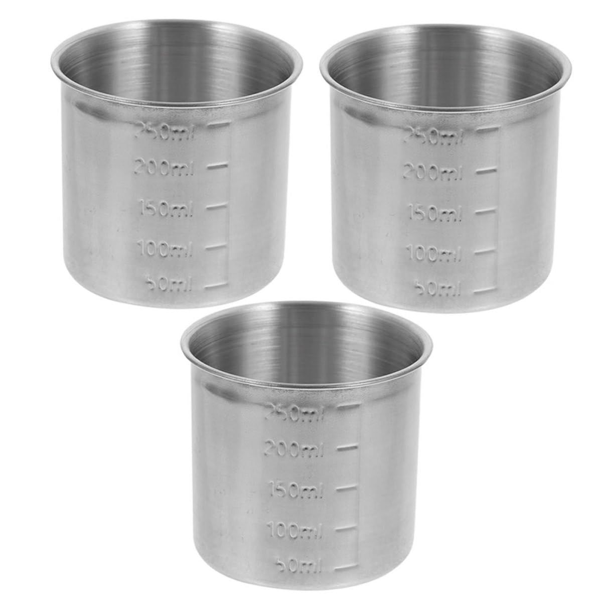 5 Ensembles Tasse À Mesurer Gobelet Doseur Tasses À Mesurer De Cuisson Tasse De Nourriture Sèche Centres De Table De Cuisine Bac À Glace Acier Inoxydable Silver 3 Pièces * 5 Ciieeo