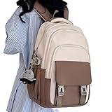 Mochila unissex de grande capacidade para estudantes do ensino médio e universitários estilo coreano(606-Marrom)