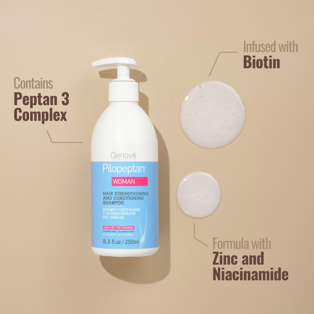 Woman Hair Strengthening and Conditioning Shampoo | Revitalize & Nourish with Peptan 3 Complex | Boost Core Strength, Reduce Breakage | Volumizing, Healthy Thickness & Plush Softness