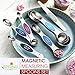Spring Chef Stainless Steel Magnetic Measuring Spoons Set of 8 with Leveler, Dual Sided Metal Teaspoon & Tablespoon Measuring Spoons, Nesting Kitchen Gadgets for Baking & Cooking - Winter Frost
