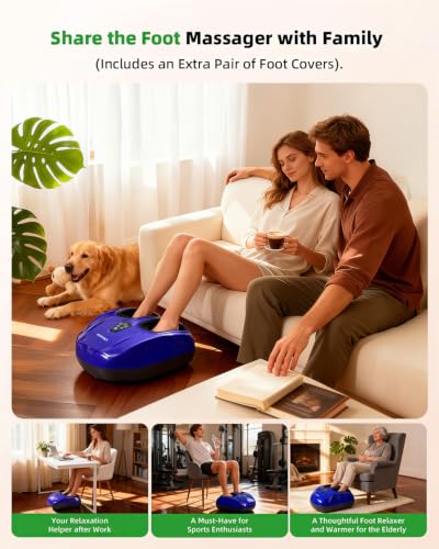 Image of Shiatsu Foot Massager with Heat and Remote Control for Plantar Fasciitis,Purple Black