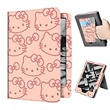 Case for 7'/6.8' Kindle Paperwhite(12th/11th Generation-2024/2021), Slim PU Shell Cover Case with Auto-Wake/Sleep for Kindle Paperwhite 2024 (Khaki) (Pink)