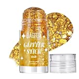 Prreal Gold Body Glitter Stick,Sparkly Hair Face Glitter Makeup for Women Rave Outfit Accessories,Holographic Mermaid Glitters Face Paint Stick for Women Halloween Makeup 1,12 oz, #03