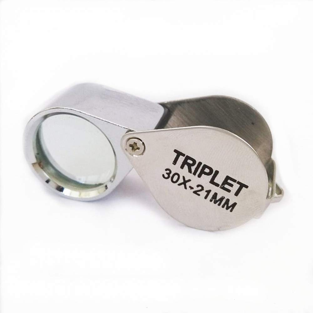 uxcell Loupe avec monture en métal argenté antidérapant 4x