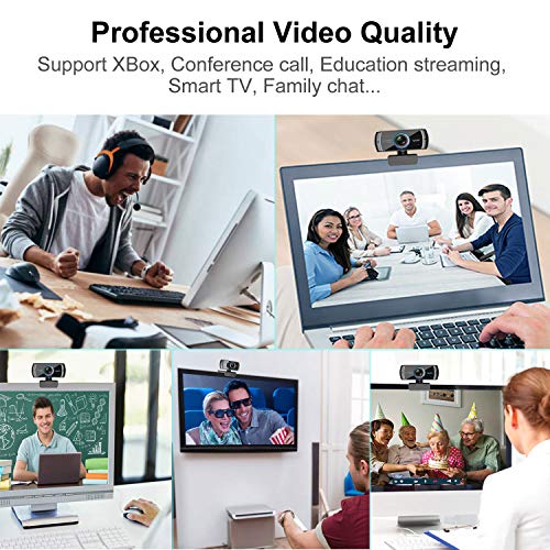 Spedal Full HD Webcam 1080p, Live Streaming PC Camera con Microfono, Webcam USB per Xbox OBS XSplit Facebook Skype, Compatibile per Mac OS Windows 10/8/7