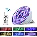 Produktbild SCYDAO Unterwasser-LED-Pool-Licht, Unterwasser-Pool Lampe Fernbedienung Wasserdichtes IP68 12V / 120V, 25/35 / 45W-7-Color RGB-Licht LED-Unterwasser-Teich-Licht Pool Pond,120V/45W