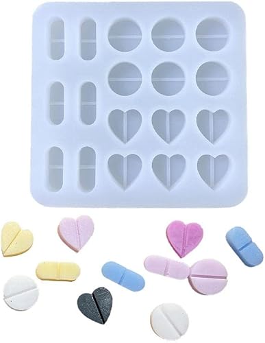 Molde de relleno de resina de silicona con forma de corazón para colada de llavero colgante