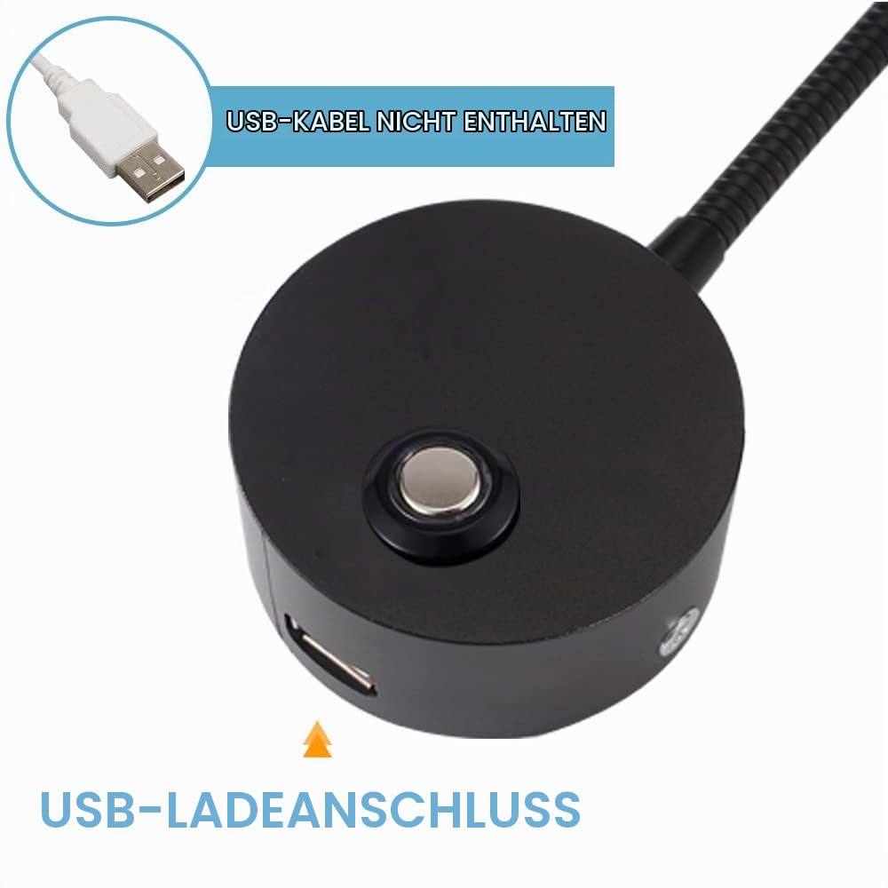Dimmbare RV Leseleuchte mit USB-Ladeanschluss, DC 12V WOHNMOBIL Innenleuchten, Flexible LED-Leuchten, entwickelt für Auto, Van, Boot und Wohnmobil, 2 Packungen