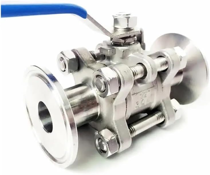 DN15 x 1.5" Tri Clamp 3-Piece Ball Shut Off Valve SUS 304 Stai