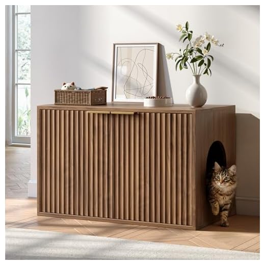 Stylish Walnut Cat Litter Box Furniture