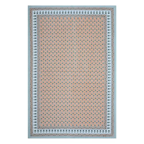 Image of 100% Cotton Single Bedsheet with 1 Pillow Cover | 240 TC Pure Cotton Flat Bed Sheet | Traditional Jaipuri Printed Bedding Set | Soft & Breathable | 60 x 90 Inch (Rangmahal Single 10)