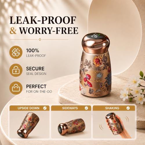 Botella de agua mini aislada 8oz Taza térmica de acero inoxidable con revestimiento cerámico PEONY miniatura 5