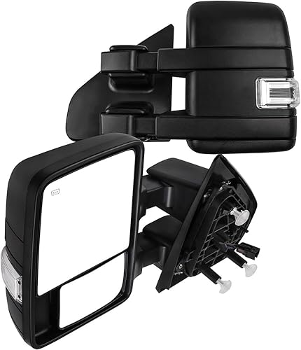 Miniatura 9 de ECCPP Espejos de remolque con 2004-2014 para Ford para camioneta F150 Pickup Truck Power Adjusted Heated Turn Signal Puddle Light Black Housing